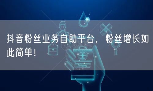 抖音粉丝业务自助平台，粉丝增长如此简单！