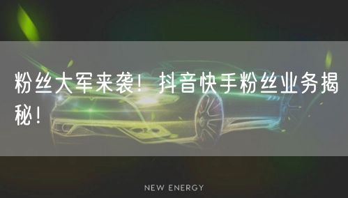 粉丝大军来袭！抖音快手粉丝业务揭秘！