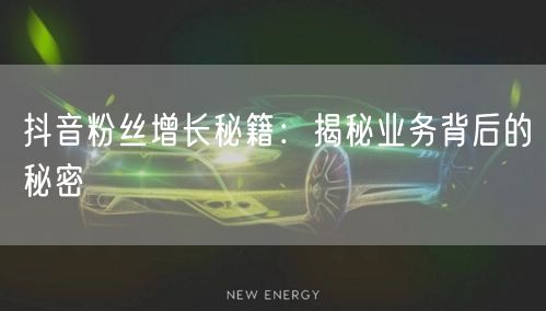 抖音粉丝增长秘籍：揭秘业务背后的秘密