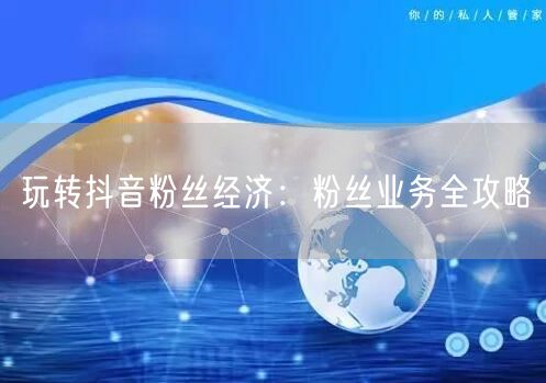 玩转抖音粉丝经济：粉丝业务全攻略