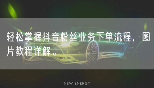 轻松掌握抖音粉丝业务下单流程，图片教程详