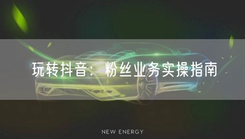 玩转抖音：粉丝业务实操指南