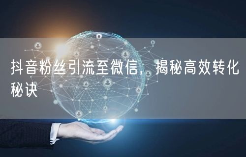 抖音粉丝引流至微信，揭秘高效转化秘诀