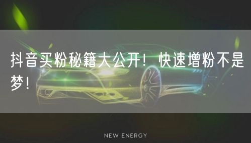 抖音买粉秘籍大公开！快速增粉不是梦！