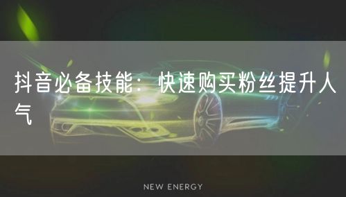 抖音必备技能：快速购买粉丝提升人气