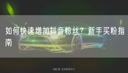 如何快速增加抖音粉丝？新手买粉指南