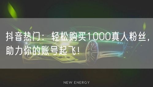 抖音热门：轻松购买1000真人粉丝，助力