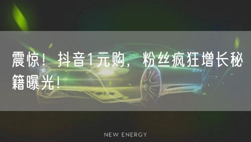震惊！抖音1元购，粉丝疯狂增长秘籍曝光！