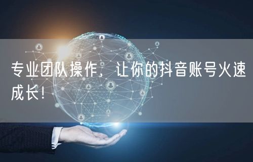专业团队操作，让你的抖音账号火速成长！