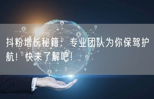 抖粉增长秘籍：专业团队为你保驾护航！快来