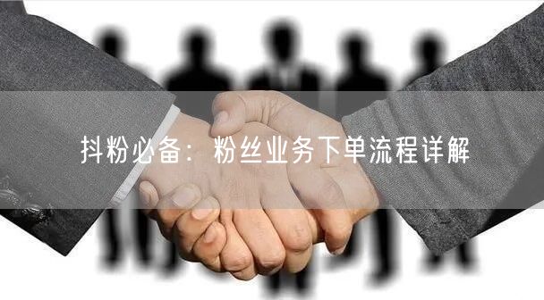 抖粉必备：粉丝业务下单流程详解