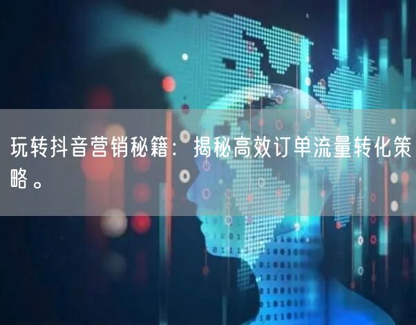 玩转抖音营销秘籍：揭秘高效订单流量转化策略。