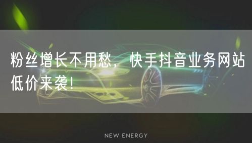 粉丝增长不用愁，快手抖音业务网站低价来袭！
