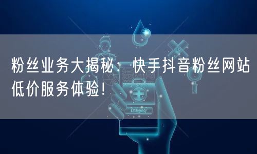 粉丝业务大揭秘：快手抖音粉丝网站低价服务体验！