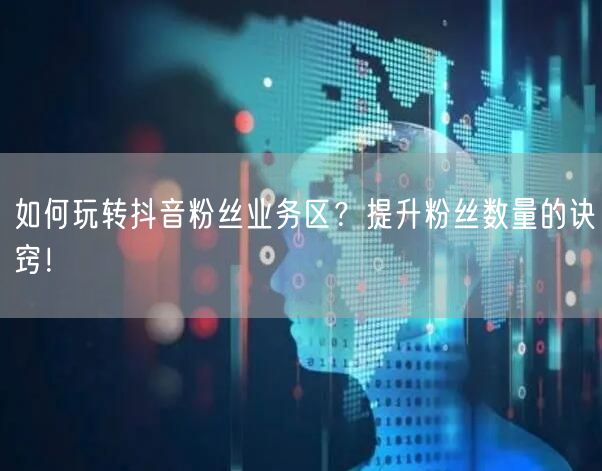 如何玩转抖音粉丝业务区？提升粉丝数量的诀窍！