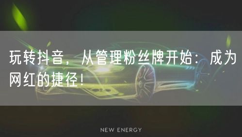 玩转抖音，从管理粉丝牌开始：成为网红的捷径！