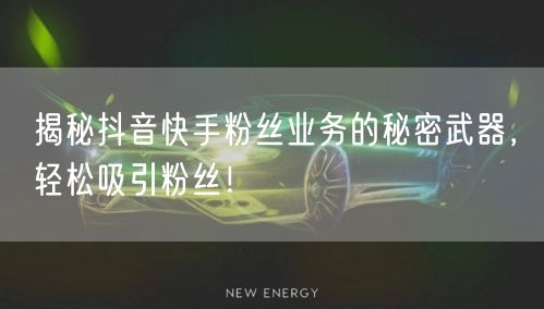揭秘抖音快手粉丝业务的秘密武器，轻松吸引粉丝！