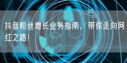 抖音粉丝增长业务指南，带你走向网红之路！