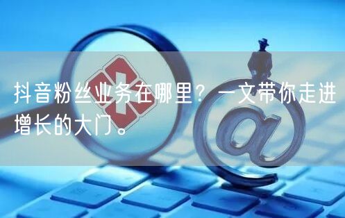 抖音粉丝业务在哪里？一文带你走进增长的大门。