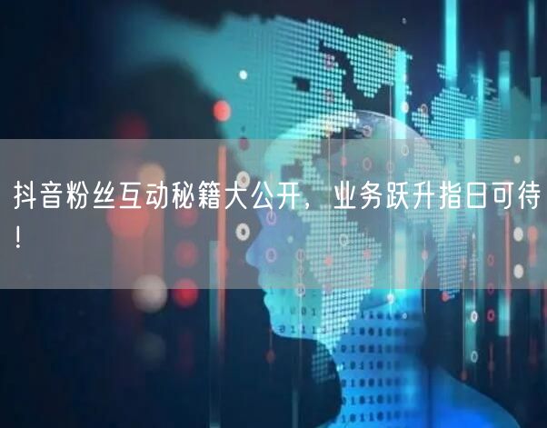 抖音粉丝互动秘籍大公开，业务跃升指日可待！