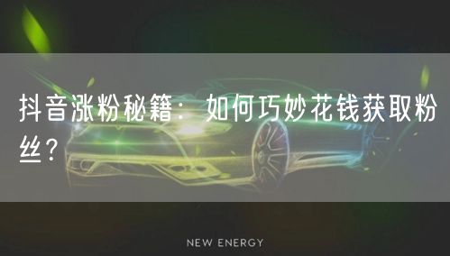 抖音涨粉秘籍：如何巧妙花钱获取粉丝？