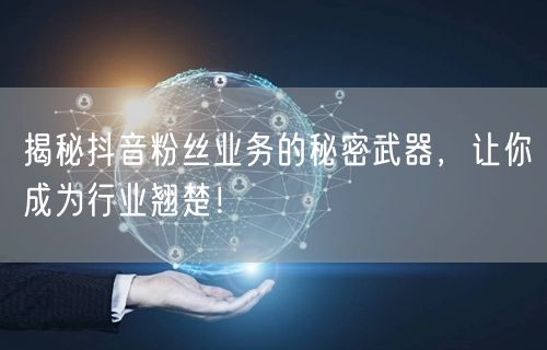 揭秘抖音粉丝业务的秘密武器，让你成为行业