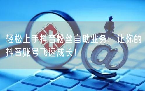 轻松上手抖音粉丝自助业务，让你的抖音账号