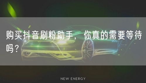 购买抖音刷粉助手，你真的需要等待吗？