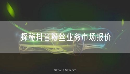 探秘抖音粉丝业务市场报价