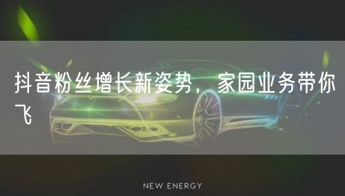 抖音粉丝增长新姿势，家园业务带你飞