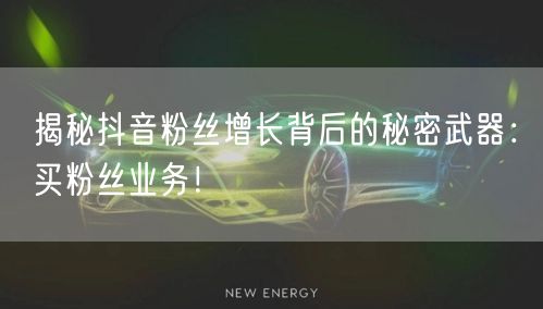 揭秘抖音粉丝增长背后的秘密武器：买粉丝业务！