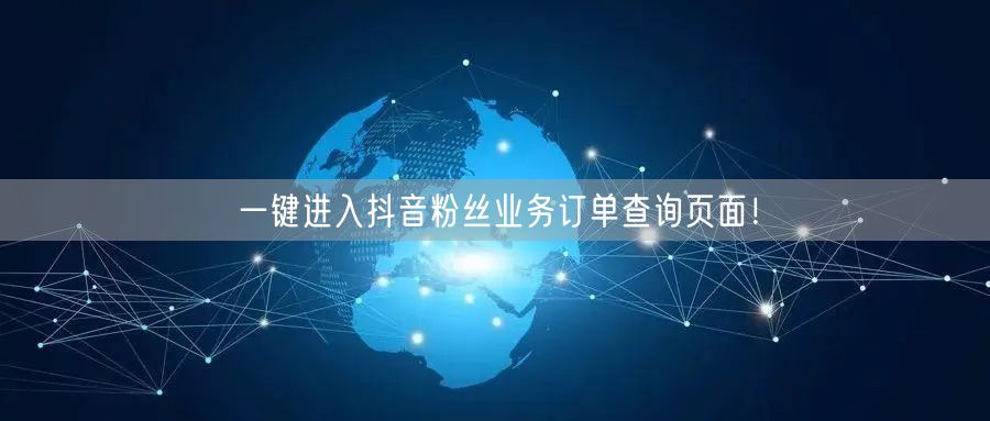 一键进入抖音粉丝业务订单查询页面！