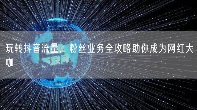 玩转抖音流量，粉丝业务全攻略助你成为网红大咖