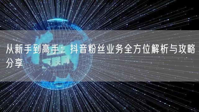 从新手到高手：抖音粉丝业务全方位解析与攻略分享