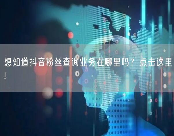 想知道抖音粉丝查询业务在哪里吗？点击这里!