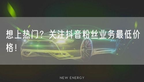 想上热门？关注抖音粉丝业务最低价格！