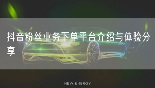 抖音粉丝业务下单平台介绍与体验分享