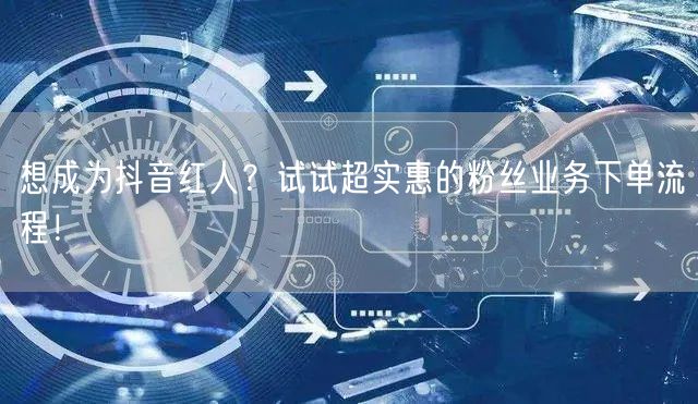 想成为抖音红人？试试超实惠的粉丝业务下单流程！