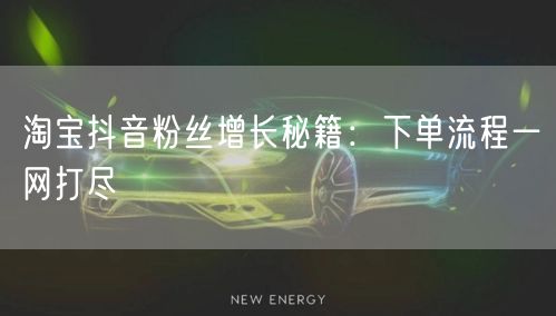 淘宝抖音粉丝增长秘籍：下单流程一网打尽