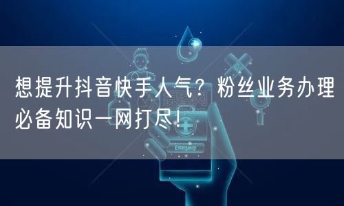 想提升抖音快手人气？粉丝业务办理必备知识一网打尽！