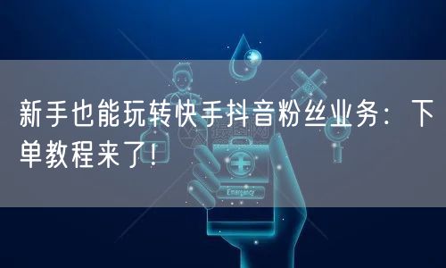 新手也能玩转快手抖音粉丝业务：下单教程来了！