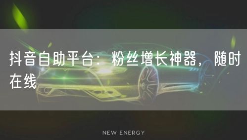 抖音自助平台：粉丝增长神器，随时在线