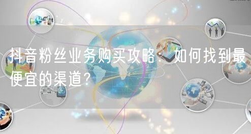 抖音粉丝业务购买攻略：如何找到最便宜的渠