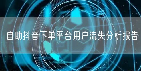 自助抖音下单平台用户流失分析报告