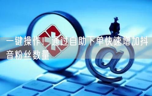 一键操作！通过自助下单快速增加抖音粉丝数