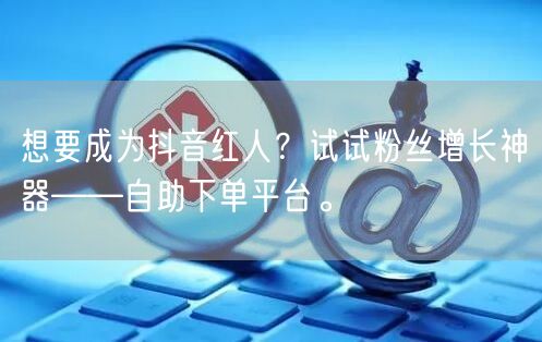 想要成为抖音红人？试试粉丝增长神器——自助下单平台。
