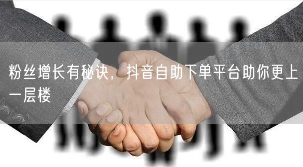 粉丝增长有秘诀，抖音自助下单平台助你更上