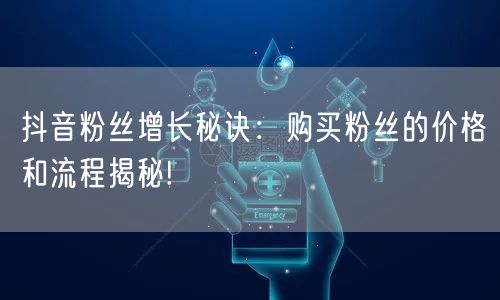 抖音粉丝增长秘诀：购买粉丝的价格和流程揭秘!