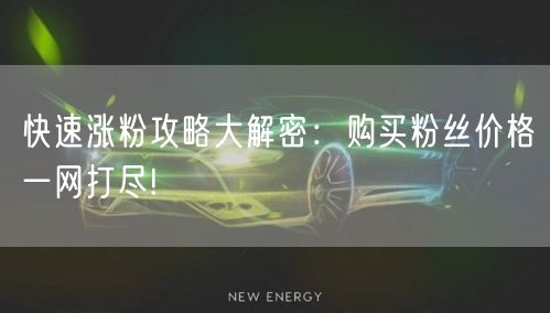 快速涨粉攻略大解密：购买粉丝价格一网打尽!