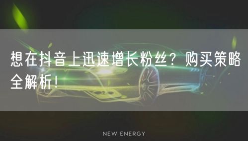 想在抖音上迅速增长粉丝？购买策略全解析！